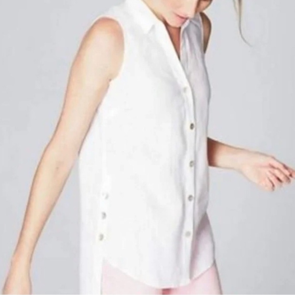 J Jill | Love Linen Peplum High Low Sleeveless Tunic